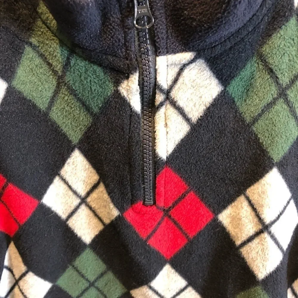 Gymboree Boys XS (3-4)‎ Argyle 1/4 Zip Fleece Pullover
